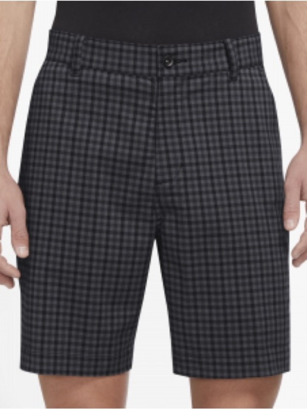 Nike Men's Gray Plaid Flat-Front Golf Shorts size 36